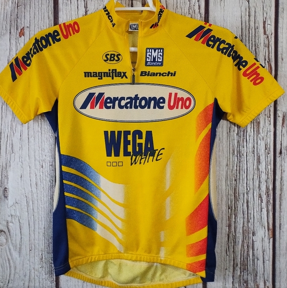 SMS Santini Cycling Jersey Men's Large 1/4 Zip Multi Color Mercatone Uno Wega - Picture 1 of 6